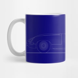 Jaguar E Type Fixed Head Coupe Blueprint Mug